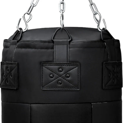 RDX 3-in-1 Angle Punch Bag Full Black with Gloves Set