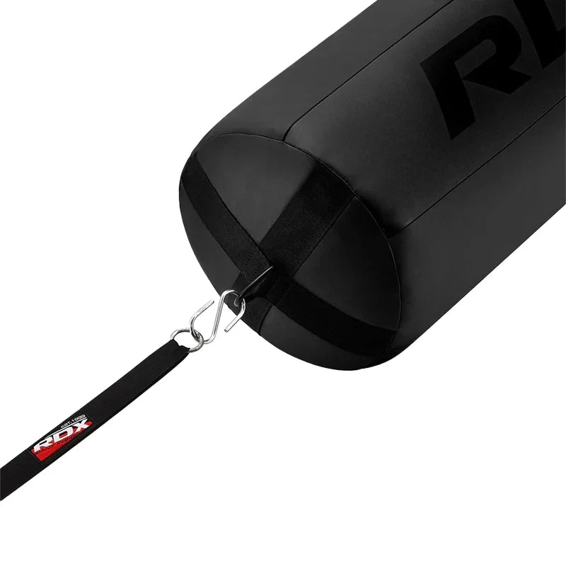 RDX 3-in-1 Angle Punch Bag Full Black with Gloves Set