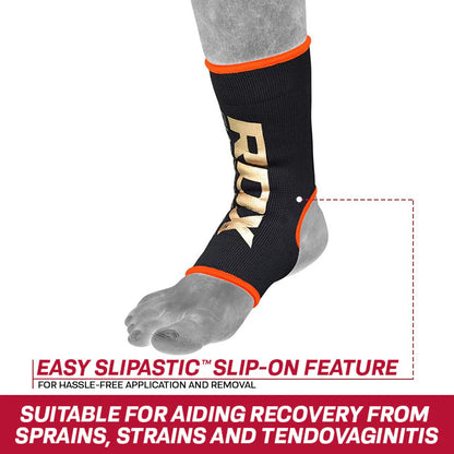 RDX AB Black & Orange Ankle Support Sprain Protection Compression Sleeve OEKO-TEX® Standard 100 certified